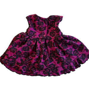 Girls Pippa & Julie Dress 12M Purple Black Floral and bloomer